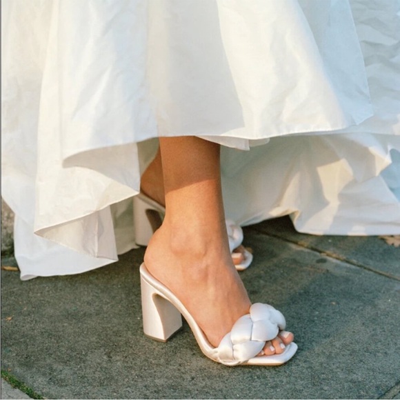 Loeffler Randall Freya Braid Satin Mule Sandal In Cream
